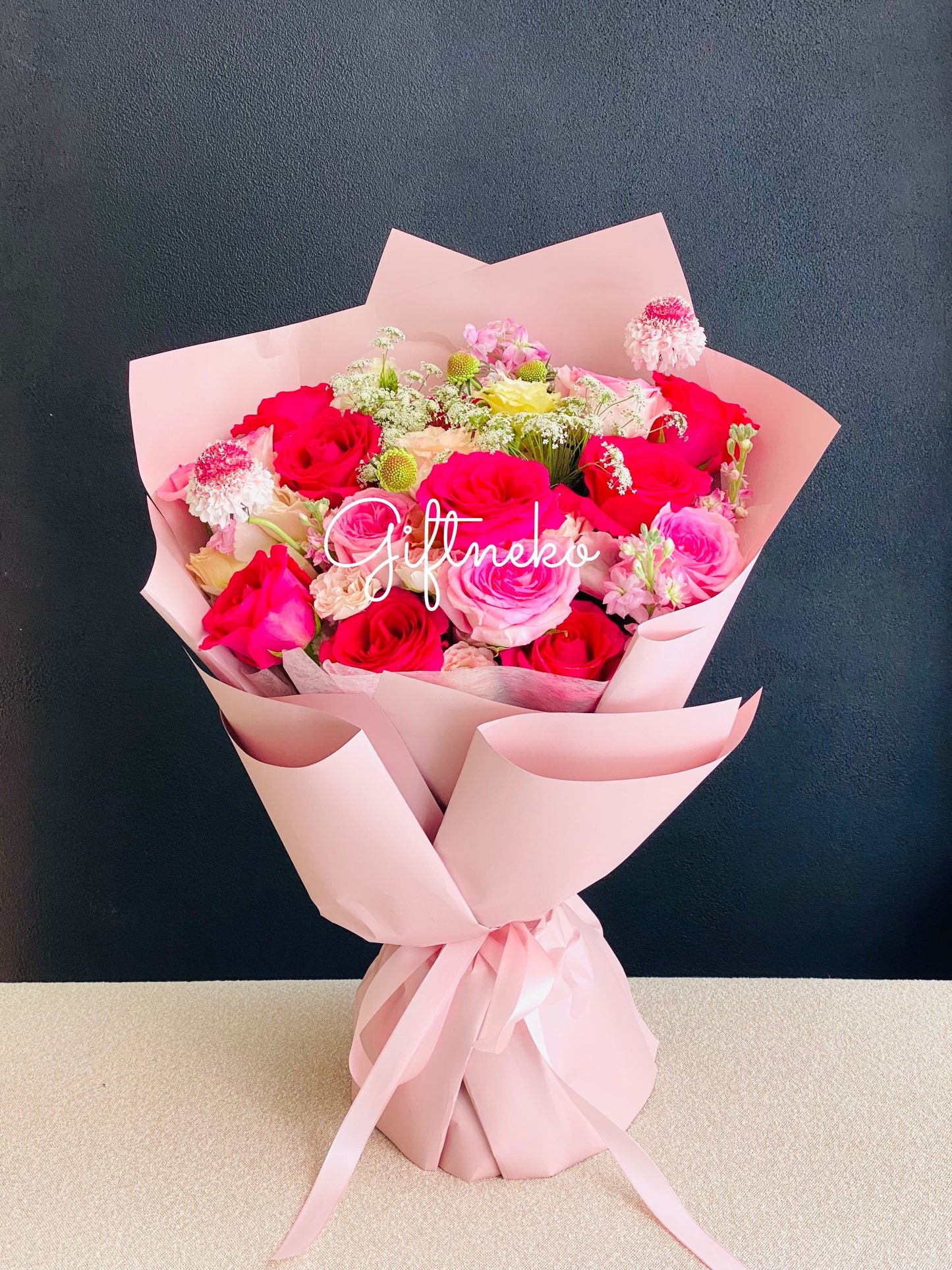 鮮花花束55|粉紅色玫瑰花束|情人節花束